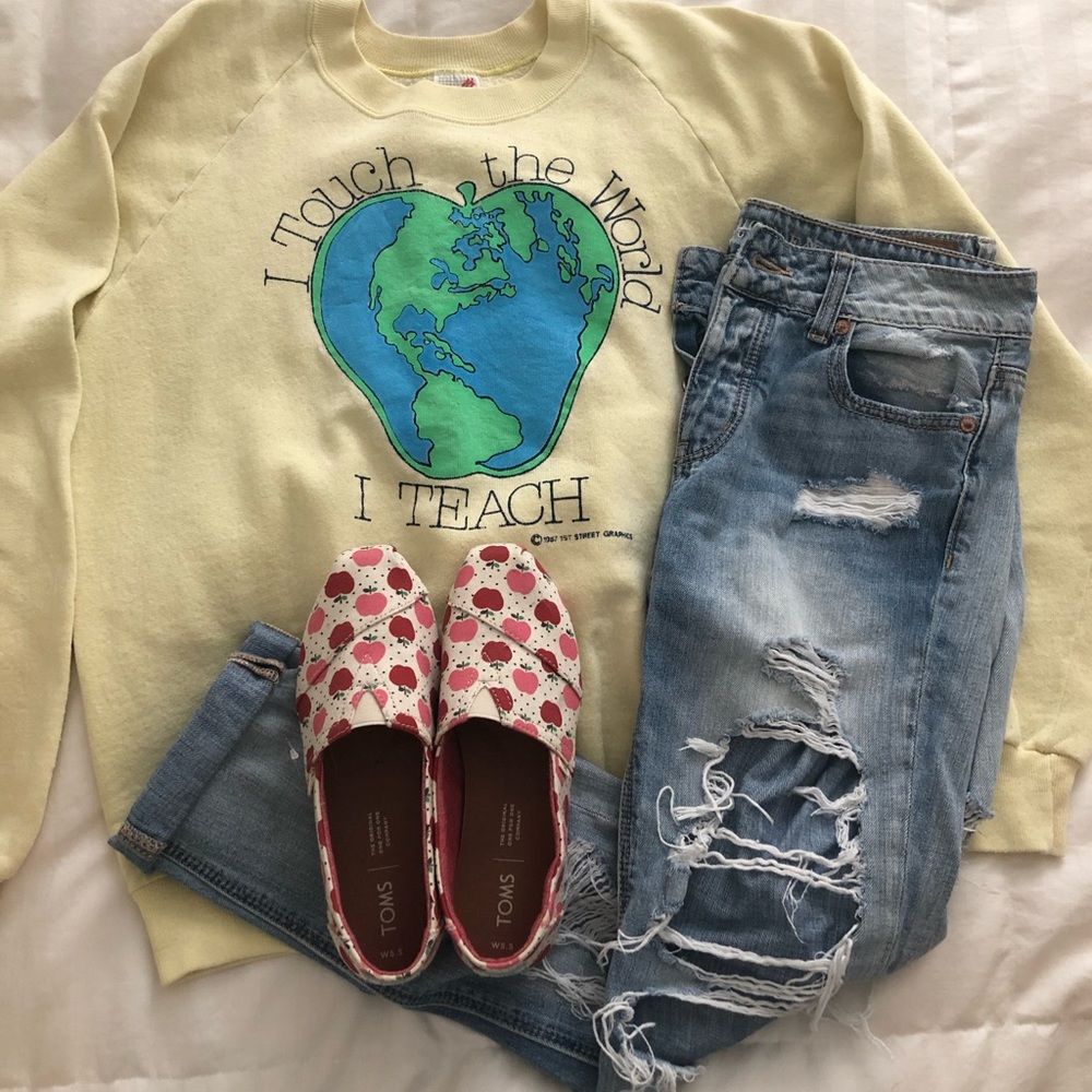 Teacher Vibe Vintage Crewneck Sweatshirt